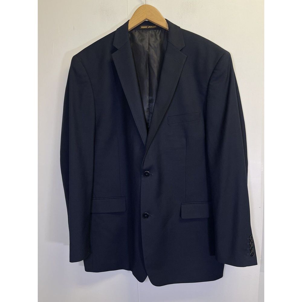 Pierre Laurant Blazer Men's 44L Navy Blue‎ Suit Jacket Edward 2B Highteck Fabric